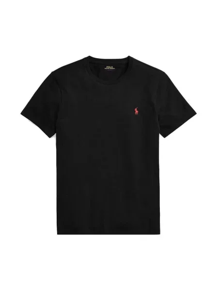 Polotričko Polo Ralph Lauren s výšivkou s kulatým výstřihem černé