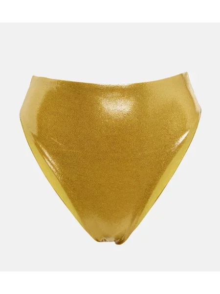 Bikini Jade Swim cu talie înaltă auriu