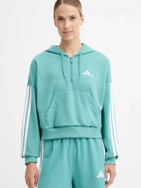 Adidas bluza z kapturem wzorzysta zielony