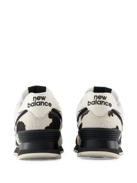 Pantaloni New Balance cu imagine din material terry cu model leopard gri
