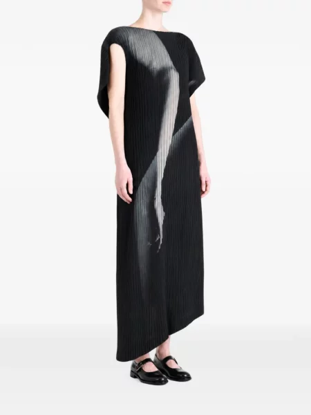 Rochie maxi Issey Miyake cu imagine negru