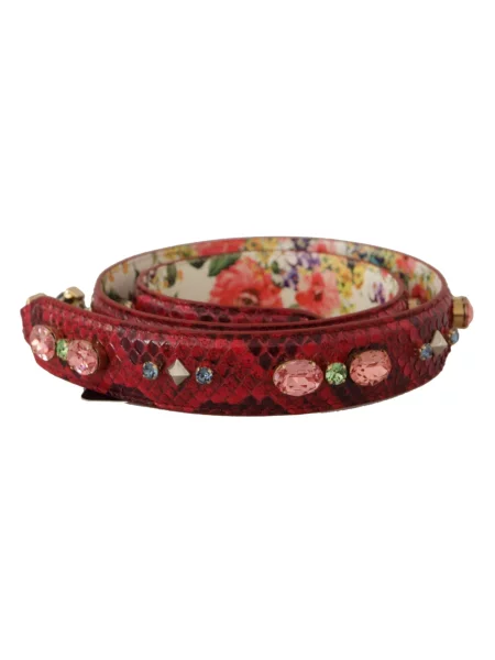 Pasek Dolce And Gabbana skórzany z paskiem czerwony