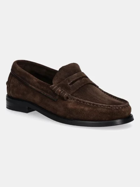 Mokasini iz semiša Tommy Hilfiger CLASSIC HILFIGER SUEDE LOAFER rjava