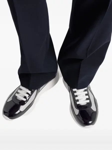 Sneakerși Prada Linea Rossa din piele negru
