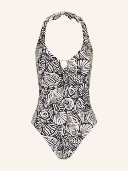 Seafolly Strój Kąpielowy Z Wiązaniem Na Szyi Shells schwarz czarny
