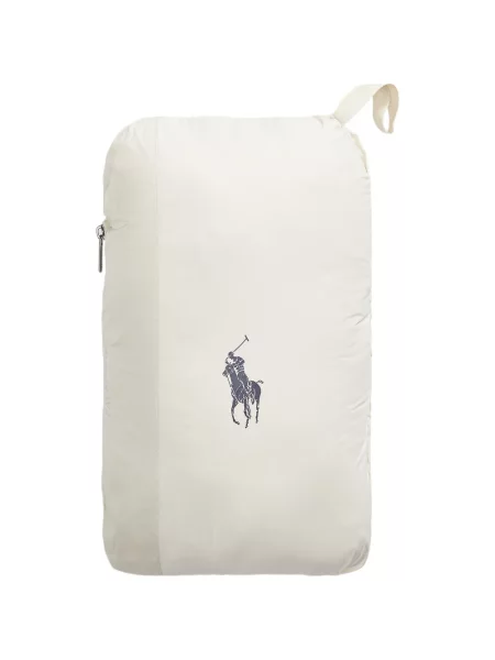 Вълнена поло тениска Polo Ralph Lauren с връзки с принт синьо