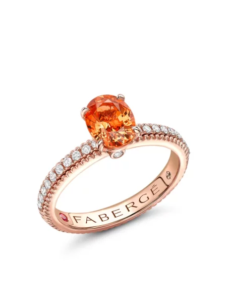 Inel Fabergé cu strasuri roz