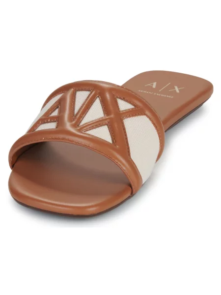 ARMANI EXCHANGE Saboți TINA crem / maro coniac bej