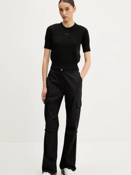 Tommy Jeans spodnie szerokie high waist czarny