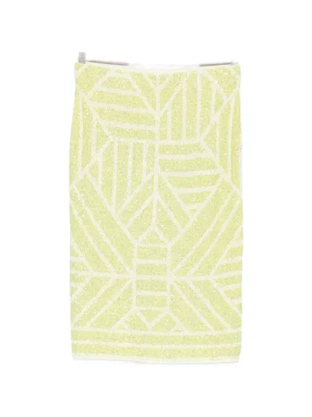 Spódnica midi Circus Hotel z cekinami do kolan żółta