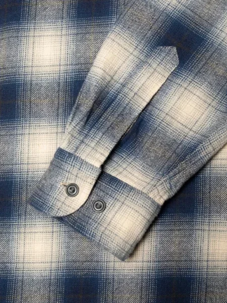 Cămașă de blugi Nudie Jeans în carouri albastru