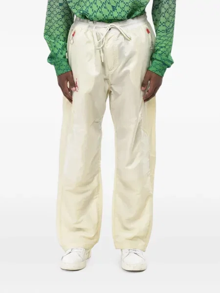 Pantaloni Off-white cu imagine alergare alb