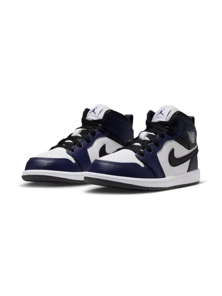Jordan 1 Mid sportcipő gyerek bőr fekete