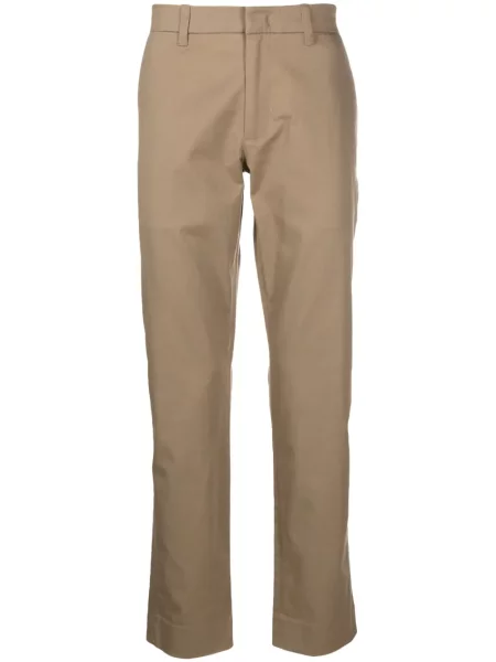 Pantaloni chino Vince din țesătură twill maro