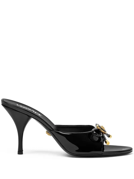 Papuci tip mules Versace cu funde negru