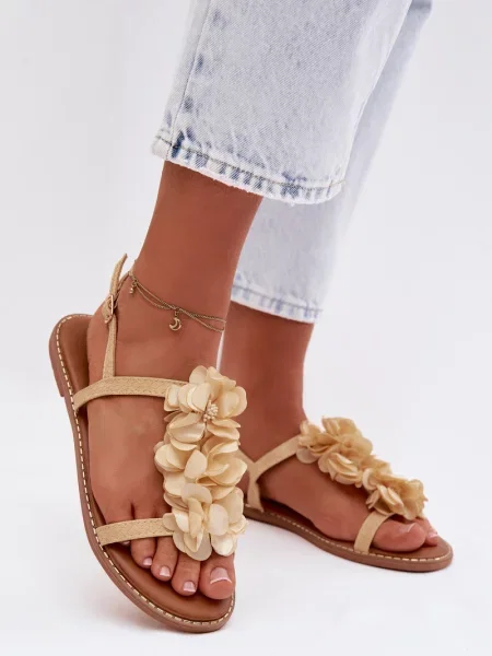 Sandale Boto cu model floral maro