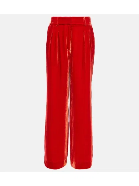 Pantaloni Ulla Johnson de catifea roșu