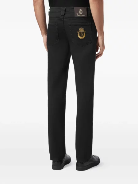Pantaloni Billionaire cu broderie negru