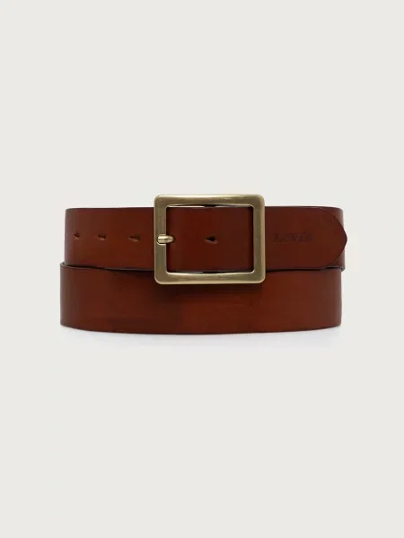 Levi's curea pentru bărbați din piele MASON CENTERBAR maro