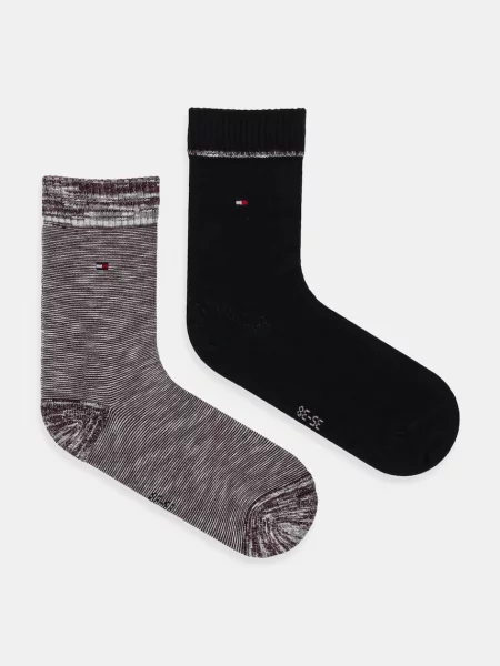 Чорапи Tommy Hilfiger 2 чифта бордо