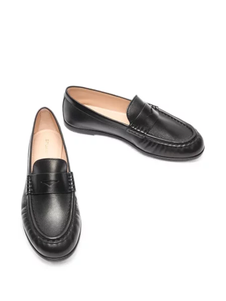 Pantofi loafer Stuart Weitzman din piele cu volane negru