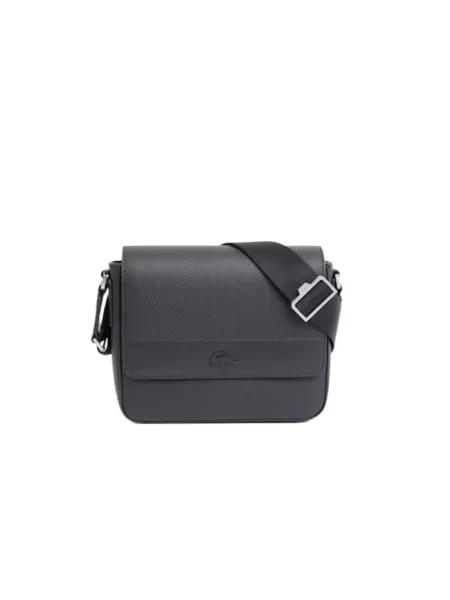 Torba crossbody Lacoste skórzana czarna