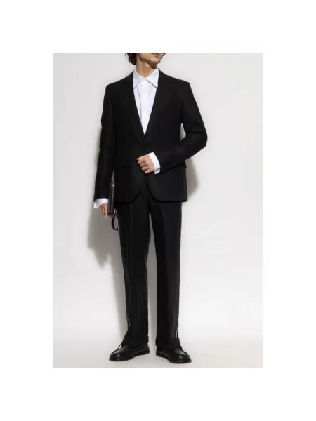 Lniane spodnie Dolce And Gabbana czarne