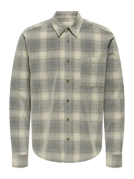 Only & Sons Cămașă ONSWILLIAM crem / noapte albastru