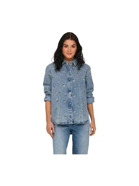 Koszula Only w kwiatki niebieska