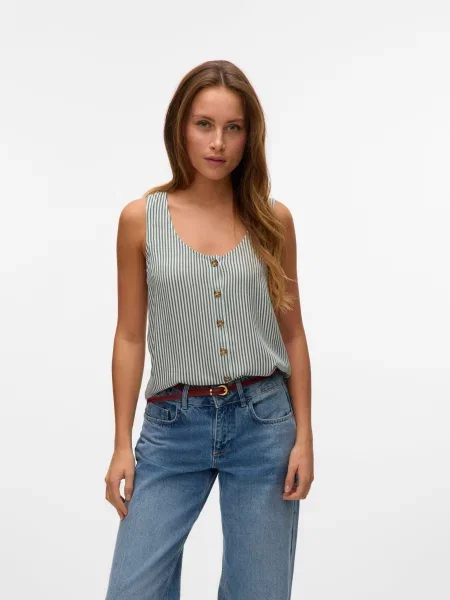 Pruhovaný top Vero Moda zelená