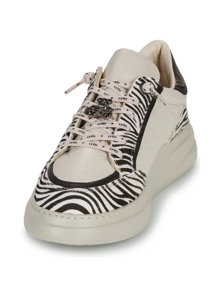 Pantofi Cetti cu model zebră alb