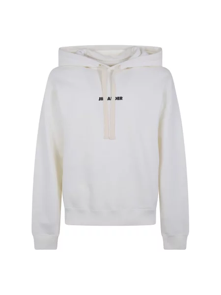 Bluza z kapturem Jil Sander z kapturem biała