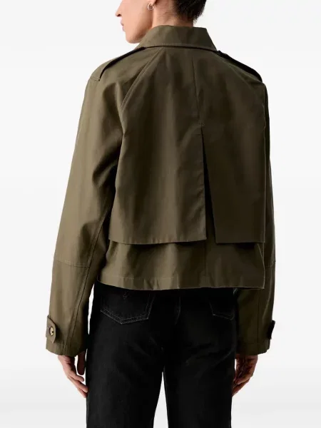 Decupat geacă Rag & Bone cu două rânduri de nasturi verde