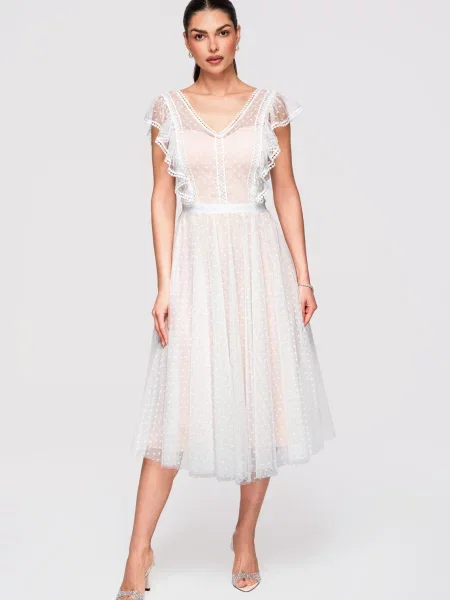 Rochie midi Edoti alb