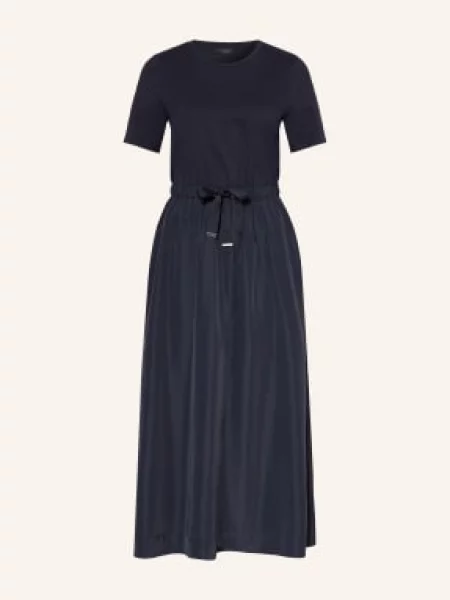 Oui Šaty Z Kombinace Materiálů tmavě modrá