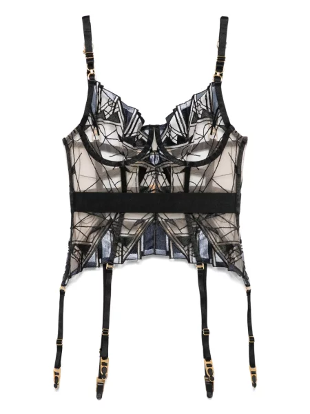 Podkoszulka Bordelle z gorsetem czarna