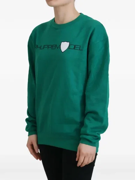 Pulover Philippe Model Paris cu imagine verde