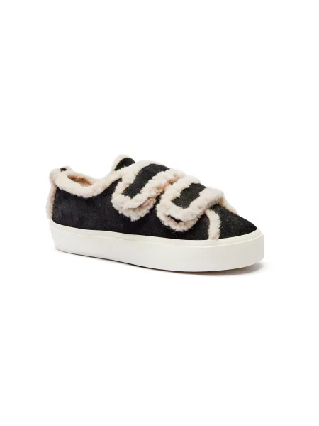 INUIKII De piele sneakers Velcro Shearling negru