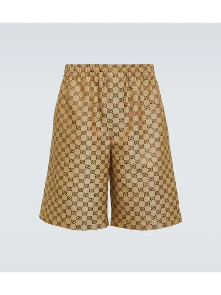 Pantaloni scurți Gucci din canvas bej