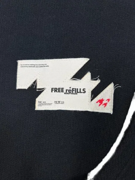 Hanorac cu glugă Free Refills cu imagine negru
