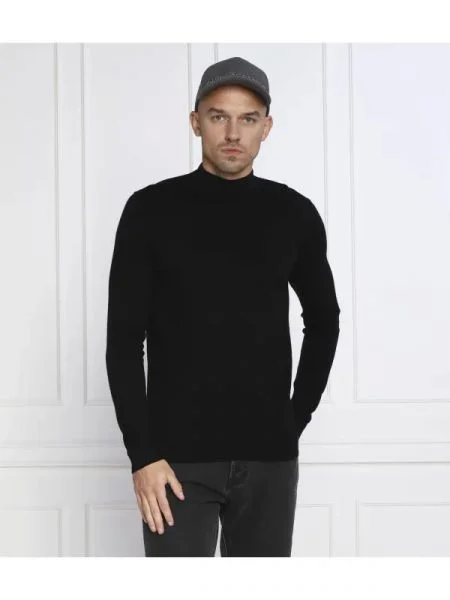Karl Lagerfeld Pulover cu adaos de lână negru