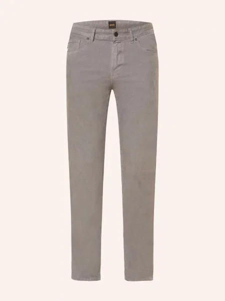 Boss Manšestrové Kalhoty Delaware Slim Fit šedá