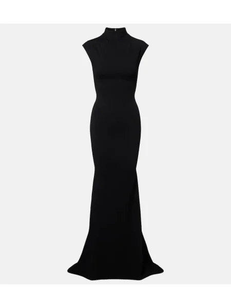 Rochie maxi Jacquemus din jerseu de costum alb