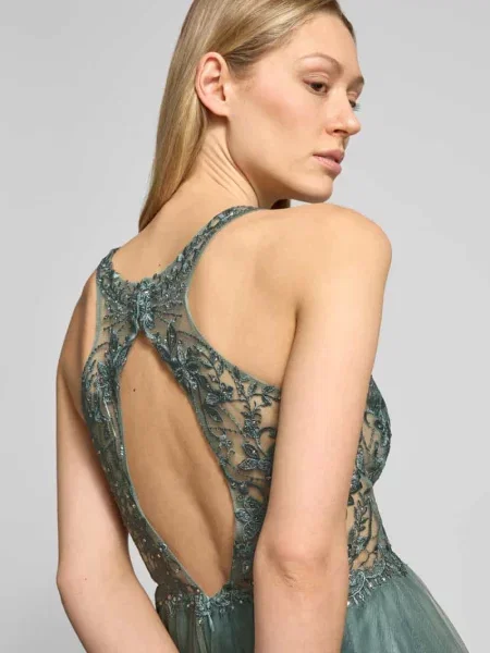 Sukienka wieczorowa o kroju regular fit w półtransparentnym designie Laona