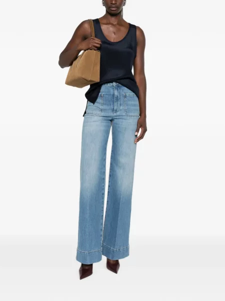 Top Max Mara de mătase albastru