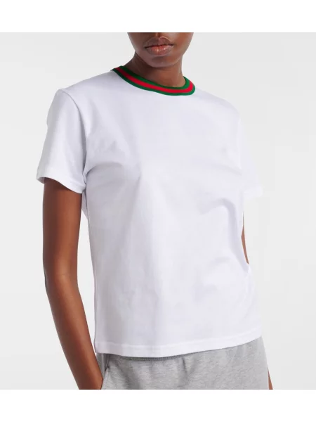 Tricou Gucci din jerseu alb