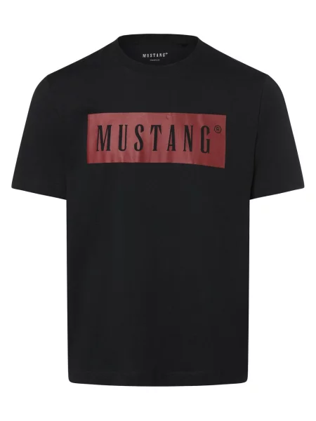 Mustang Koszulka Austin Mężczyźni Dżersej niebieski nadruk L szara