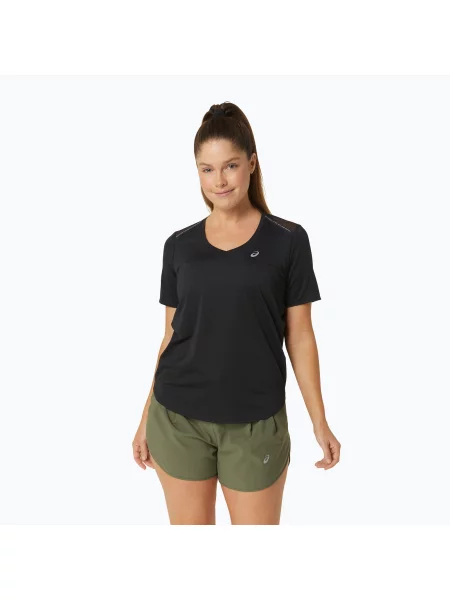 Běžecké tričko ASICS Road V-Neck performanc black černé