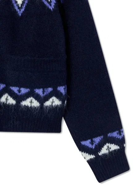 Cardigan Studio Tomboy cu decolteu rotund albastru