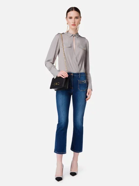 Блуза Elisabetta Franchi сіра